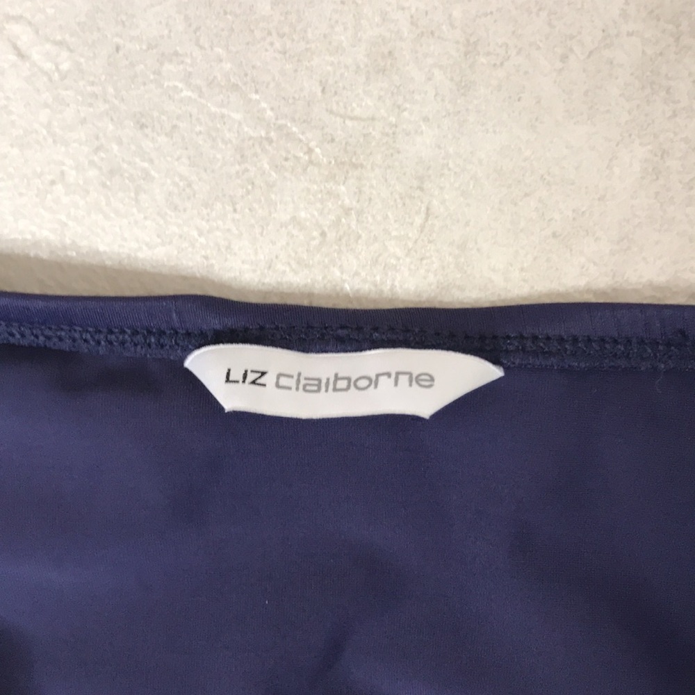 Liz Claiborne Swim Skirt Sz M Blue Skort Navy - Picture 3 of 7
